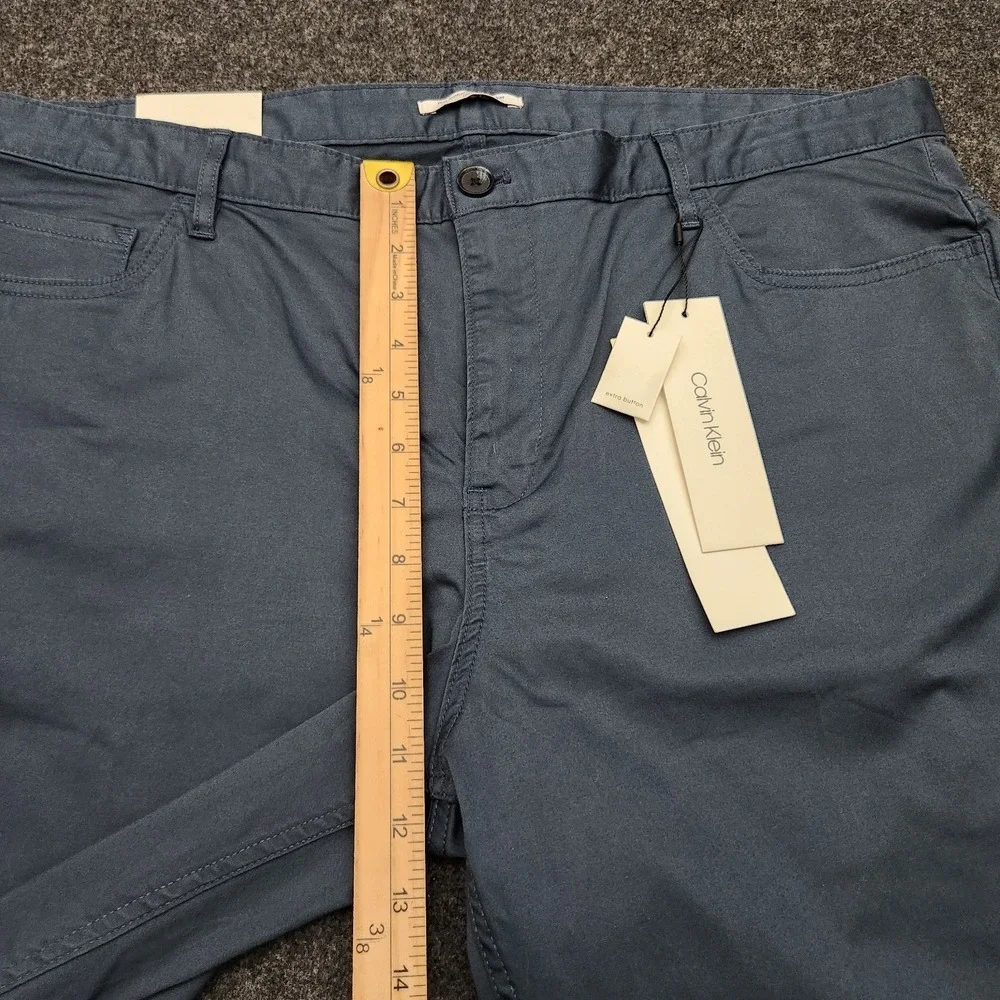 Calvin Klein Mens 38x32 Blue Slim Fit Tapered Leg‎ Chino Pants 